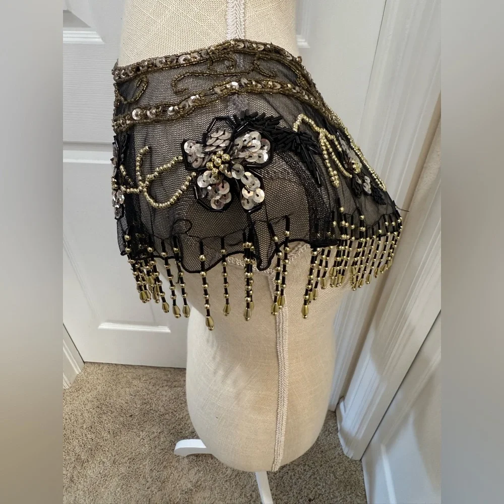 Vintage Beaded Mesh Capelet / Shawl Collar - Picture 7 of 15